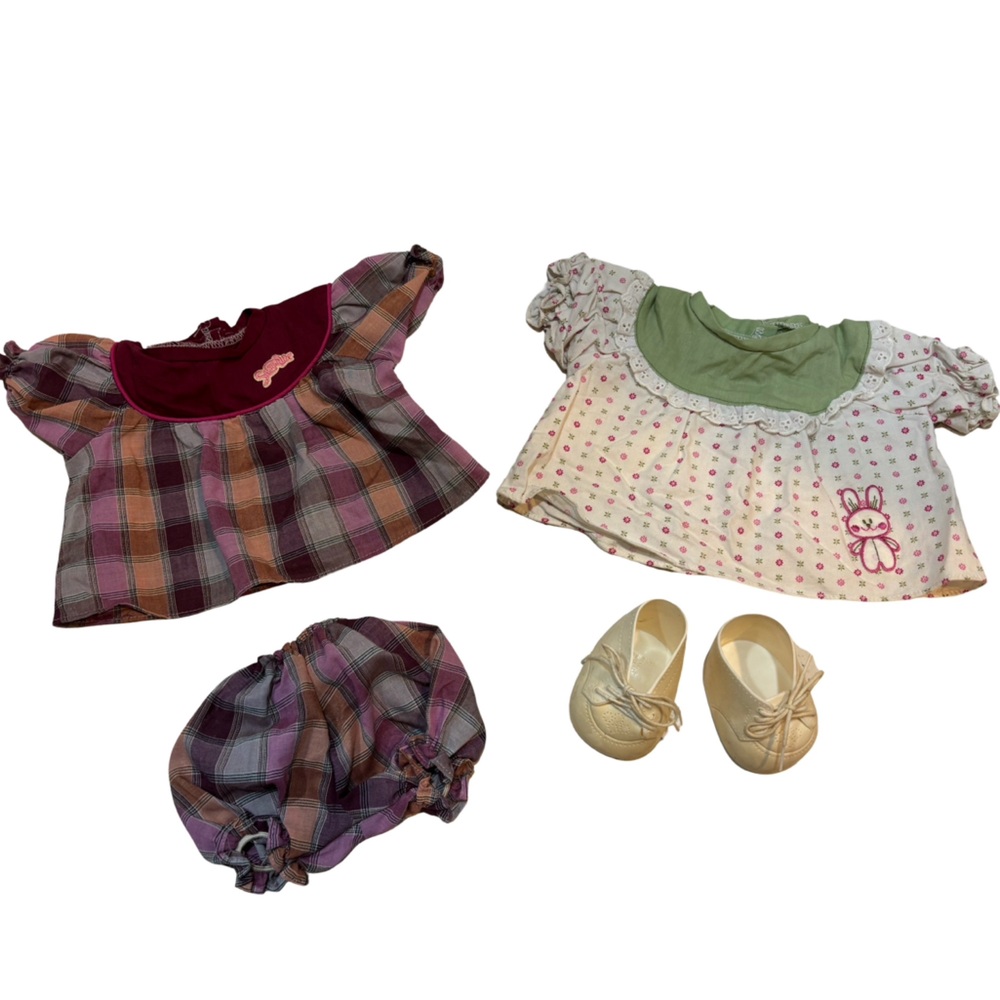 Vintage Cabbage Patch Kids Plaid and‎ Polka Dot Doll Outfit Set